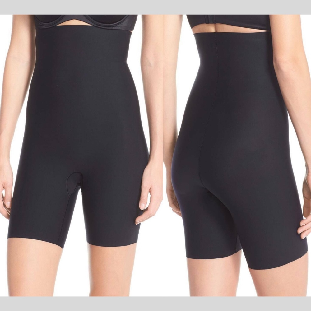 NEW Spanx Thinstincts‎ High Waist Mid-Thigh Shorts Black [SZ Small ]